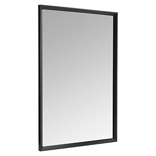 AMAZON BASICS RECTANGULAR WALL MOUNT MIRROR 24″ X 36″, PEAKED TRIM – BLACK