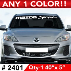 MAZDA SPORT WINDSHIELD DECAL STICKER 40″w x 5″h Any 1 Color