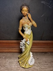Home Interiors Marissa Porcelain Woman Figurine Yellow/White Dress MPN 12665-05