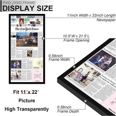 11×22 Newspaper Frame, Display 11 x 22 Inch Newspaper Front Page for Wall, Li