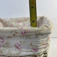 Rachel Ashwell Simply Shabby Chic Pink Rose White Basket Cottage Core 11″x11″