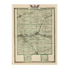 Old Map of La Salle County, IL 1876 – Vintage Illinois Art