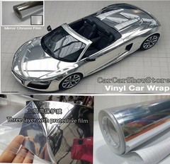 Glossy Mirror Chrome Foil Vinyl Self-Adhesive Car Wrap Sticker Air Bubble Free