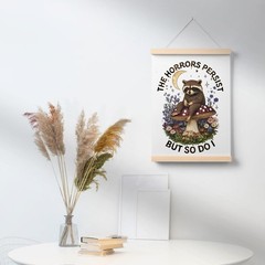 Raccoon Motivational Quote Wall Decor,Mental Health Inspirational Wall Art,Po…