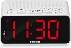 Digital Alarm Clock Radio with AM/FM Radio, Multi-Colors 1.4” LED Digits, Preset