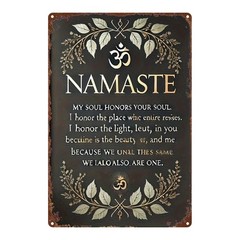 Metal Namaste Sign 8×12 Inches Vintage Wall Decor