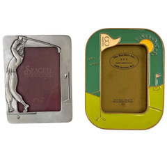 Golf Themed Photo Frames Set 2 Decorative Mixed Materials & Designs 3 x 5 Each