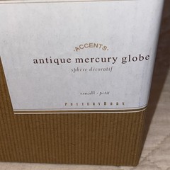 Pottery Barn Antique Mercury Globe Small In Original Box Hard To Find Gorgeous