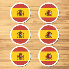 6-Pack Spain Country Flag Stickers – Round Vinyl Decals for Car, Laptop, Tumbler