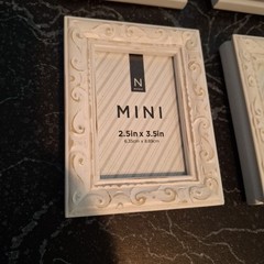 Vintage Distressed Mini Picture Frames 2.5 X 3.5 In. Nicole White Set Of 4