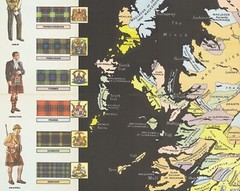 c1965 Clan Map of the Scottish Highlands Scotland Art Print Decor Poster History
