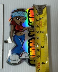 Vintage Ghetto Girl Sticker 2002 Pizza Vending Machine ODM Brand Imports