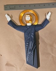 Notre Dame Fan Gift – Touchdown Jesus 3D Print – Blue Gold White Fighting Irish