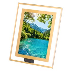9.8 x 7.9 Inch Glass Photo Frame Vertical or Horizontal Picture Frame Gold
