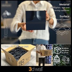 3d wall panel system | 1 box | 5 kg | 30 parts | 1 sq mt ≈ 10.77 sq ft