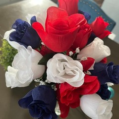 Timeless Indoor 14-Stem Rosebud Arrangement for Memorial & Independence Days