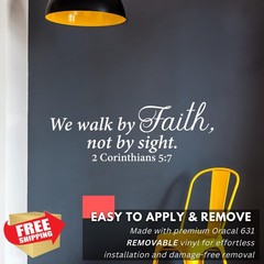 My Vinyl Story Black 28×10 Walk by Faith Decal