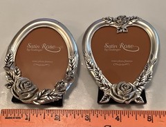 Godinger Picture Frames Silver Plated Set of 2 “Satin Rose» 1994 Vintage