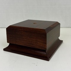 Display Base Pedestal Cherry Finish Square Stand Blank for Trophies, DIY Project