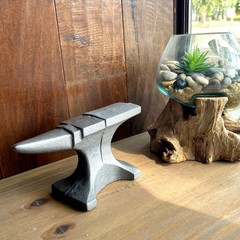 Cast Iron Anvil Bookends Set of 2 with Smooth Flat Top – 8″ L Book Holders