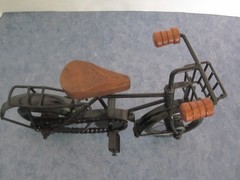 Retro Handmade Iron Bicycle w/Wood Seat & Handlebars Art Deco