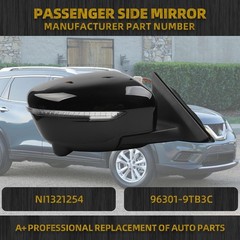 Passenger Right Side Mirror with Camera Compatible with 2014-2020 Nissan Rogue(N