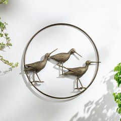 Sandpiper Trio Bird Wall Art Hanging Round Coastal Birds 20in ~ SPI Home 35141