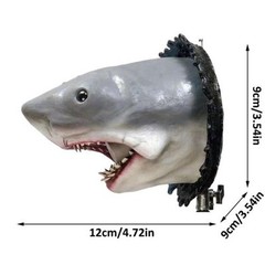 Resin Shark Head Wall Sculpture Decoration Scary Shark Head Ornament for Wall