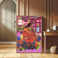 Naruto & Gamabunta Poster Jiraiya Toad Sage Mode Anime Wall Art