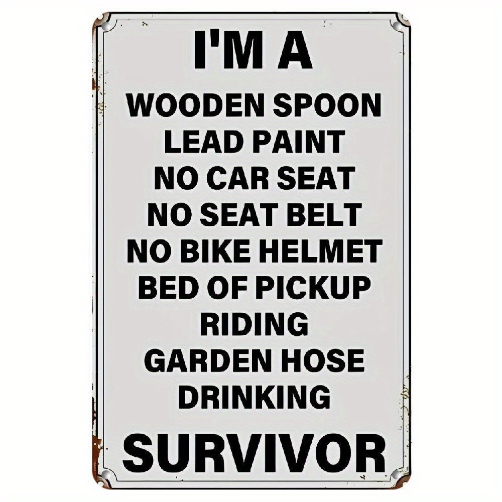 I’m Survivor Vintage Metal Tin Sign Funny Retro Bar Bedroom