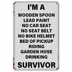 I’m Survivor Vintage Metal Tin Sign Funny Retro Bar Bedroom