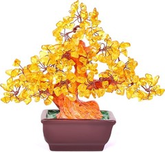 Feng Shui Quartz Crystal Money Tree Bonsai Style Decoration for Luck and Wealth