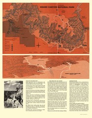 Historic State Map – Grand Canyon North Rim Arizonia – US Park Services 1975 –
