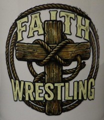 Faith Wrestling Sticker 2.5in x 2.5in UV Cross Christian