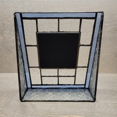 J. Devlin Stained Glass Leaded Frame For 3×3″ Square Photo Blue Free Standing