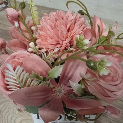 2 Pack, Artificial Flower Arrangements, Tables In Ceramic Pots, 7.5×4.5 Inch