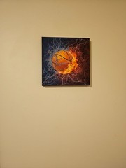 Basketball Canvas Print Wall Art Cool Sport Ball on Fire Home Decor For Any Room