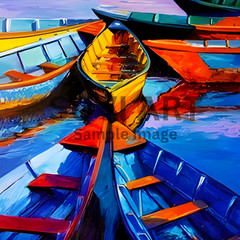 Digital Image Boats on Sea Picture Wall art for living and bed room A-186