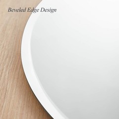 USHOWER 24x36Inch Oval Wall Mirror Bathroom Vanity Mirror Frameless Beveled Edge