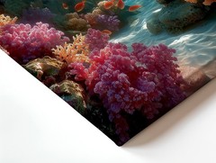 Wall Art Underwater Coral Reef Ocean Fish Sun Rays Coastal Canvas Print Decor