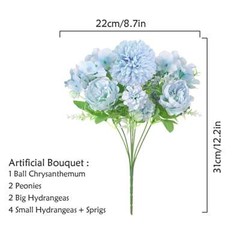 1/2PCS Artificial 7 Heads Hydrangea Flowers Silk Bouquet Party Wedding Decor US