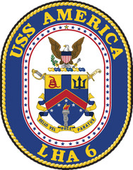 LHA-6 USS America Badge Sticker Decal