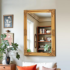 Antique Gold Baroque Wall Mirror 24″x36″ – Vintage Decorative Accent Piece