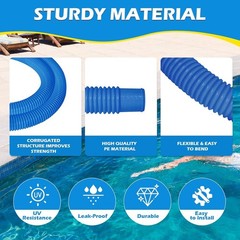 4 Pcs 1.25″ Pool Pump Replacement Hoses, 59″ Long, Fits Above Ground Filters