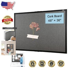 36×48 Cork Bulletin Board, Natural Wood Frame, Self-Healing Surface