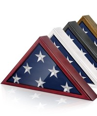 Glass Front Flag Display Case for Burial Flag – Wall Mounted 9.5 X 5 Feet Fla…