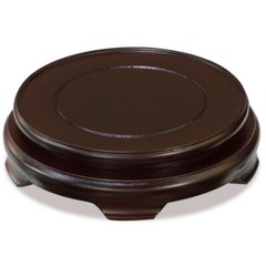 US Seller – 6 Inch Dark Brown Round Chinese Wooden Stand