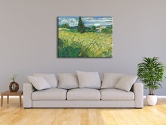 Abstract Large Canvas Wall Art Prints Green Field 1889 by Van Gogh Famous Paints