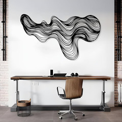 Abstract Lines Metal Wall Decor, Metal Irregular Wall Art, Geometric Line Art Sc
