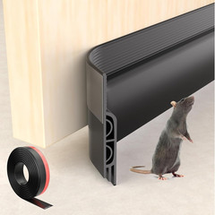 39″ Black Under Door Draft Stopper Exterior,Bottom Door Sweep Sound Proofing,Sou